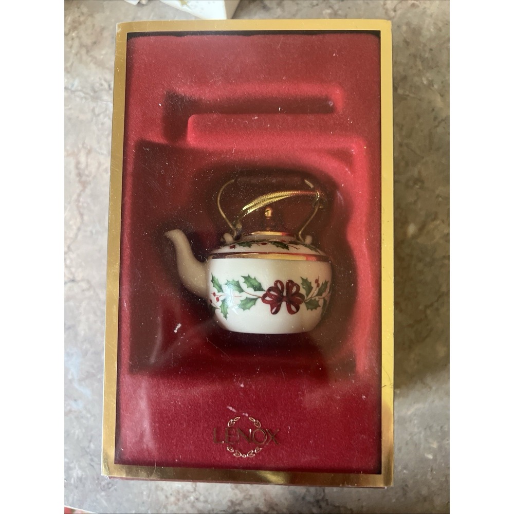 Vintage Lenox Holiday Tea Kettle Ornament